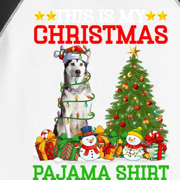 This Is My Christmas Pajamas Alaskan Malamute Dog Christmas Gift Toddler Fine Jersey T-Shirt