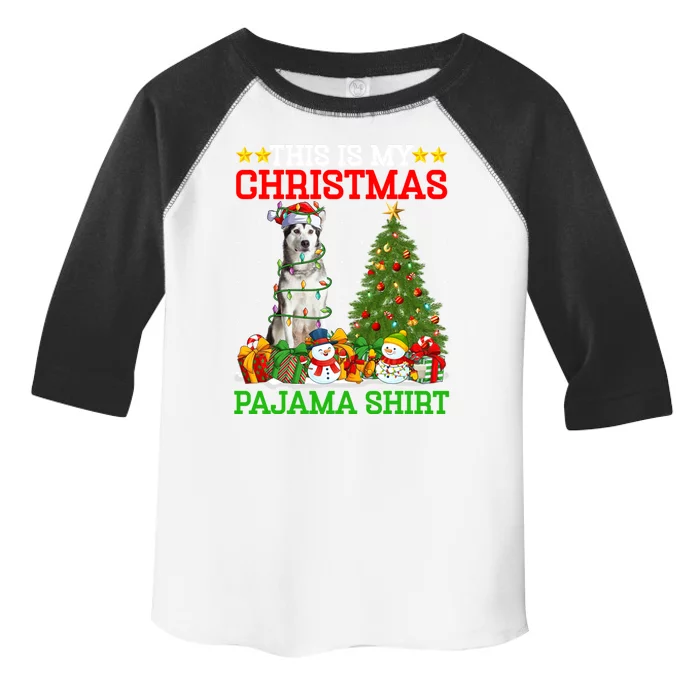 This Is My Christmas Pajamas Alaskan Malamute Dog Christmas Gift Toddler Fine Jersey T-Shirt