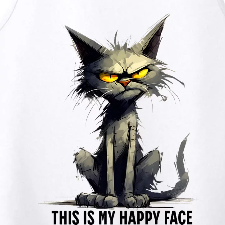 This Is My Happy Face Cat Funny Performance Tank