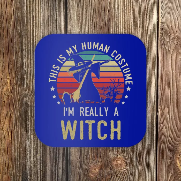 This Is My Hu Costume IM Really A Witch Retro Vintage Gift Coaster