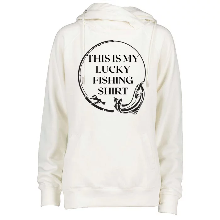 This Is My Lucky Fishing Shirt Womens Funnel Neck Pullover Hood