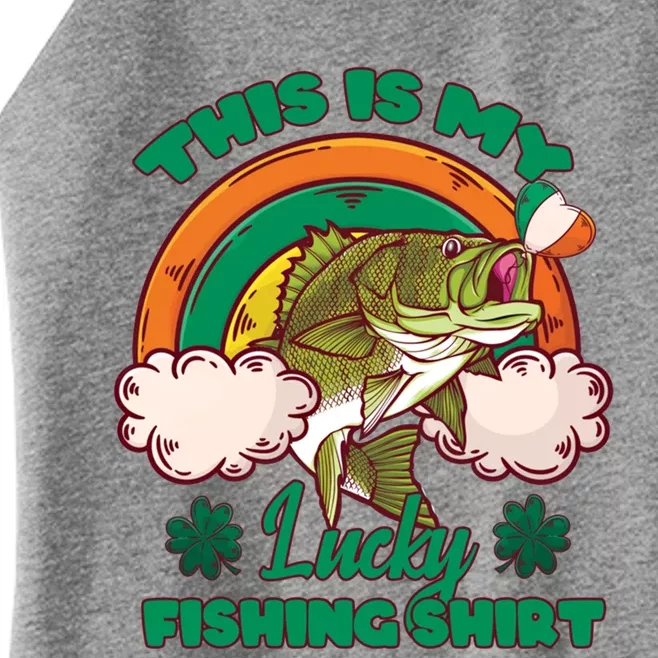 This Is My Lucky Fishing Gift Funny Fishing St Patricks Day Gift Women’s Perfect Tri Rocker Tank