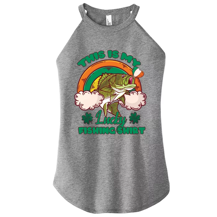 This Is My Lucky Fishing Gift Funny Fishing St Patricks Day Gift Women’s Perfect Tri Rocker Tank