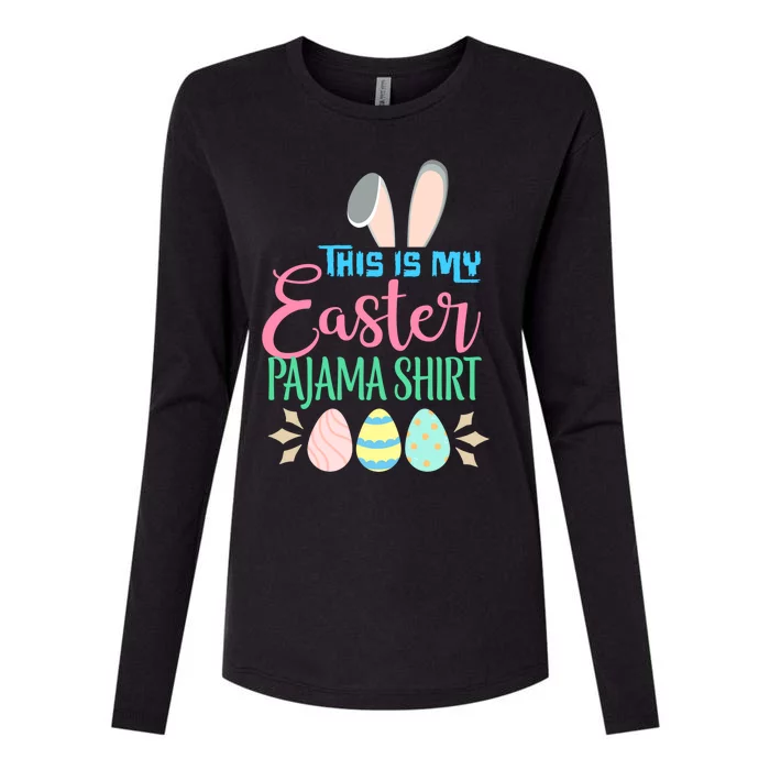 This Is My Easter Pajama Gift Cute Easter Bunny Pajamas Gift Womens Cotton Relaxed Long Sleeve T-Shirt