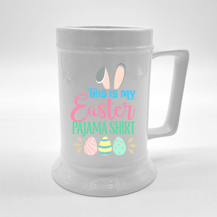 This Is My Easter Pajama Gift Cute Easter Bunny Pajamas Gift Front & Back Beer Stein