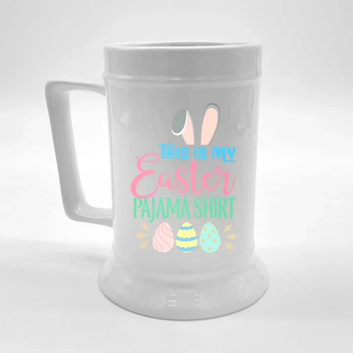 This Is My Easter Pajama Gift Cute Easter Bunny Pajamas Gift Front & Back Beer Stein