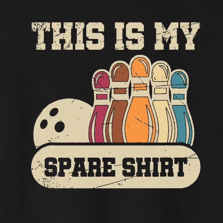 This Is My Spare Bowling Alley Gutter Pins Bowling Women's Crop Top Tee