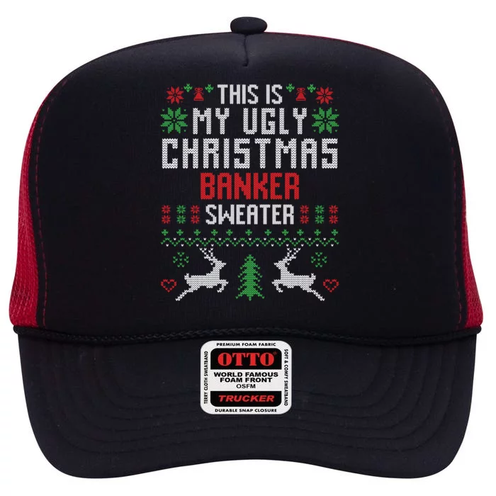 This Is My Ugly Christmas Banker Sweater Gift High Crown Mesh Trucker Hat