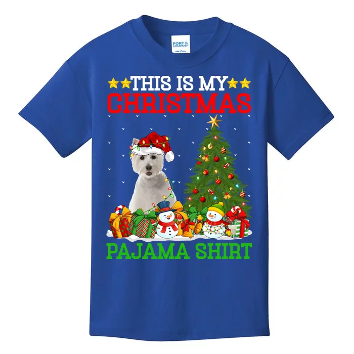 This Is My Christmas Tree Pajamas Westie Dog Christmas Gift Kids T-Shirt