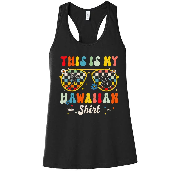 This Is My Hawaiian Tropical Luau Summer Party Hawaii Women's Racerback Tank