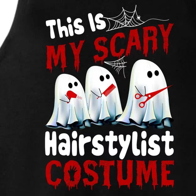 This Is My Scary Hairstylist Costume Funny Halloween Ghosts Ladies Tri-Blend Wicking Tank