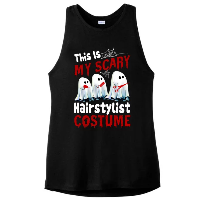 This Is My Scary Hairstylist Costume Funny Halloween Ghosts Ladies Tri-Blend Wicking Tank