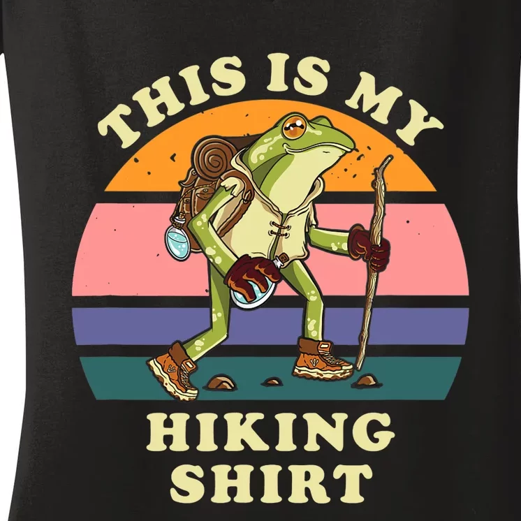 This Is My Hiking Funny Hiker Backpacking Trail Women's V-Neck T-Shirt