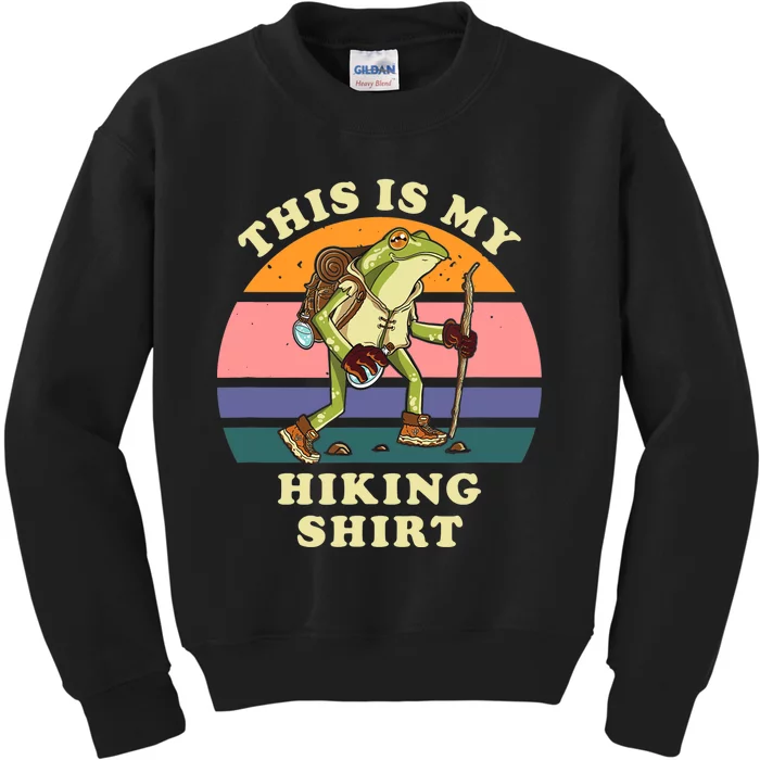 This Is My Hiking Funny Hiker Backpacking Trail Kids Sweatshirt