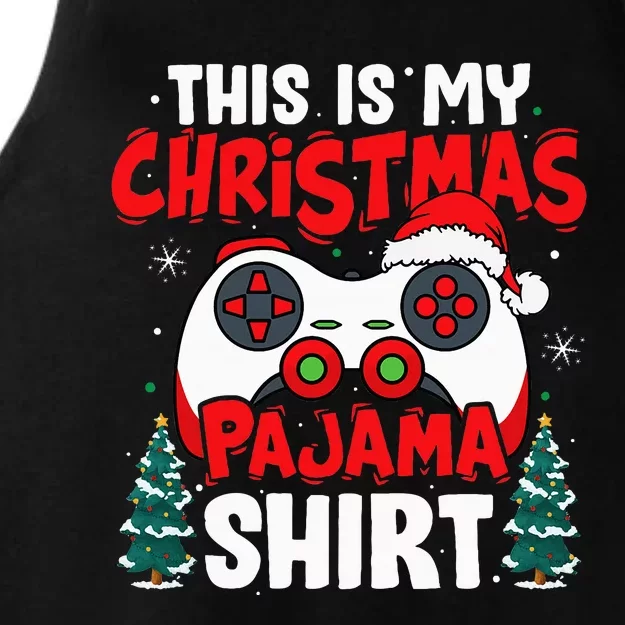 This Is My Christmas Pajama Video Game Gamer Ns Ladies Tri-Blend Wicking Tank