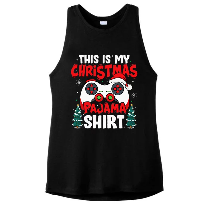 This Is My Christmas Pajama Video Game Gamer Ns Ladies Tri-Blend Wicking Tank