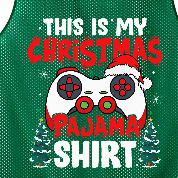 This Is My Christmas Pajama Video Game Gamer Ns Mesh Reversible Basketball Jersey Tank