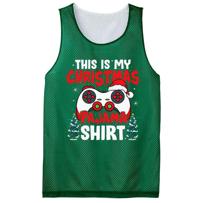 This Is My Christmas Pajama Video Game Gamer Ns Mesh Reversible Basketball Jersey Tank