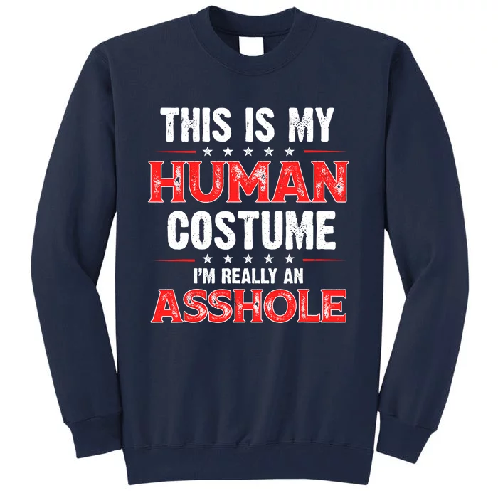 This Is My Human Costume Im Really An Asshole Tall Sweatshirt