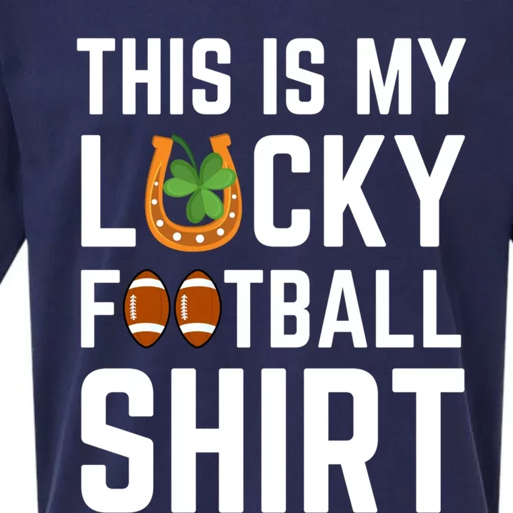 This Is My Lucky Football Gift Sport Game St Patrick's Day Gift Sueded Cloud Jersey T-Shirt