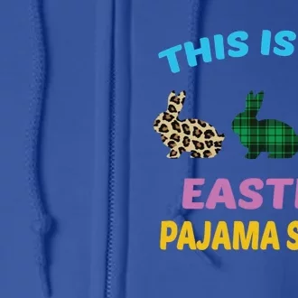 This Is My Easter Pajama Gift Easter Day Gift Plaid Leopard Cool Gift Full Zip Hoodie