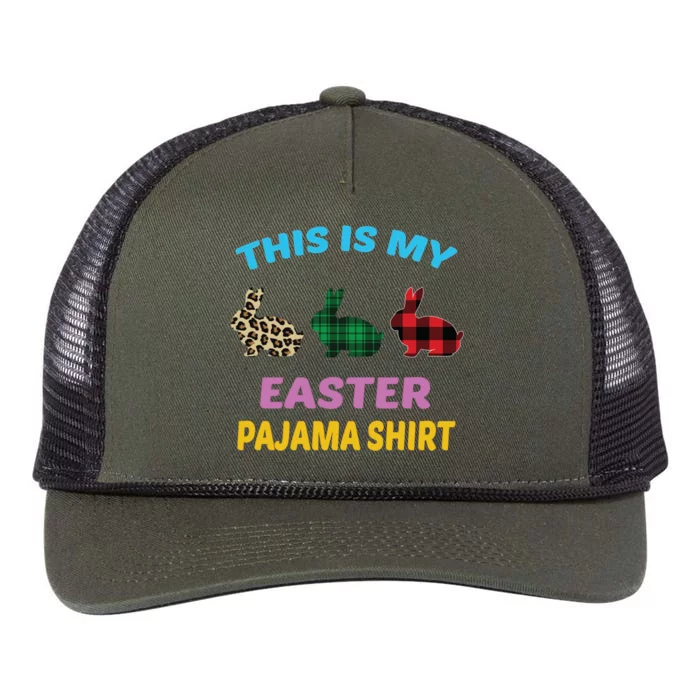 This Is My Easter Pajama Gift Easter Day Gift Plaid Leopard Cool Gift Retro Rope Trucker Hat Cap