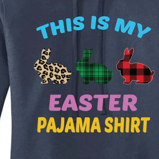 This Is My Easter Pajama Gift Easter Day Gift Plaid Leopard Cool Gift Women's Pullover Hoodie