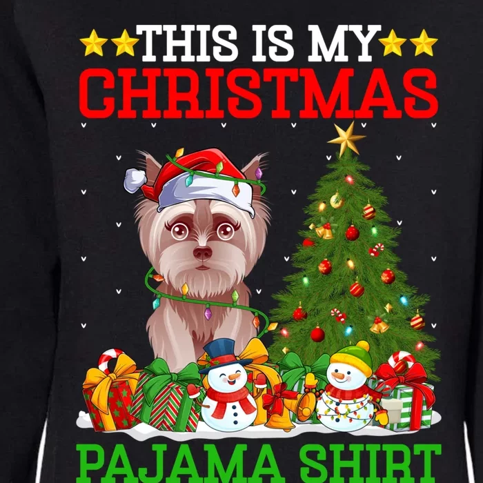 This Is My Christmas Tree Pajamas Yorkie Dog Christmas Funny Gift Womens California Wash Sweatshirt