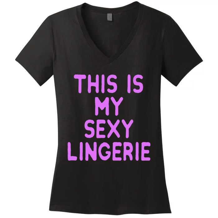 This Is My Sexy Lingerie Night Costume For Wife Women's V-Neck T-Shirt