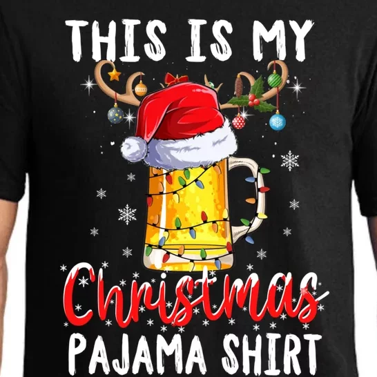 This Is My Christmas Pajama Gift Funny Beer Ing Xmas Gift Pajama Set