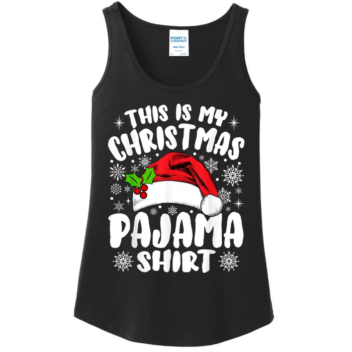 This Is My Christmas Pajama Funny Christmas Outfits Ladies Essential Tank