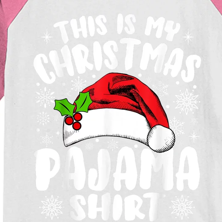 This Is My Christmas Pajama Funny Christmas Outfits Kids Colorblock Raglan Jersey