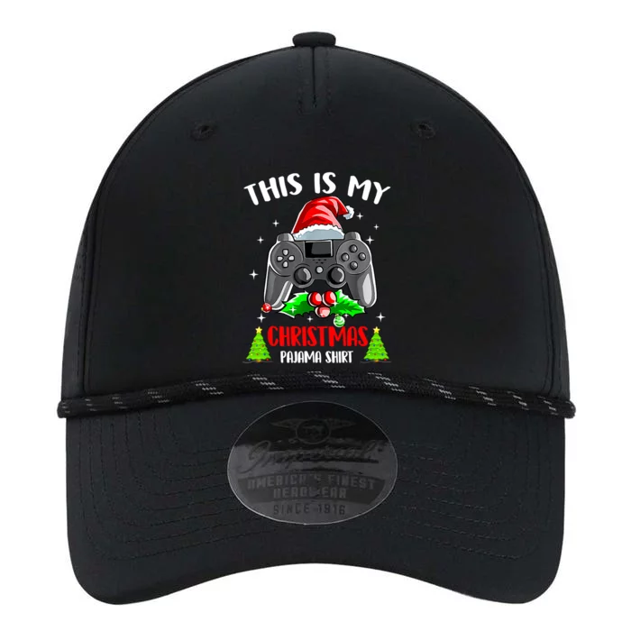 This Is My Christmas Pajama Santa Hat Gamer Video Game Gift Performance The Dyno Cap