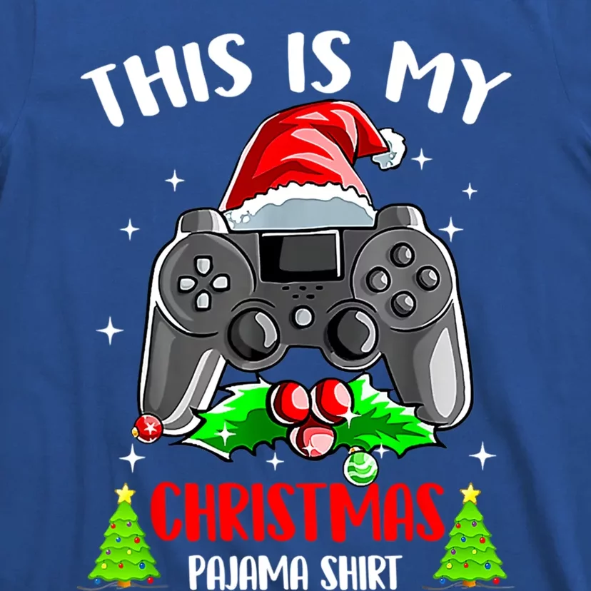 This Is My Christmas Pajama Santa Hat Gamer Video Game Gift T-Shirt