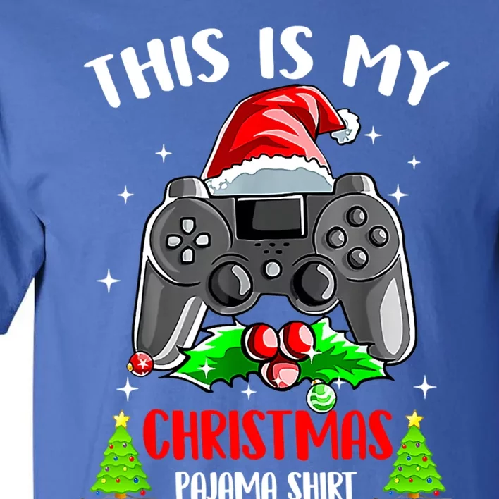 This Is My Christmas Pajama Santa Hat Gamer Video Game Gift Tall T-Shirt