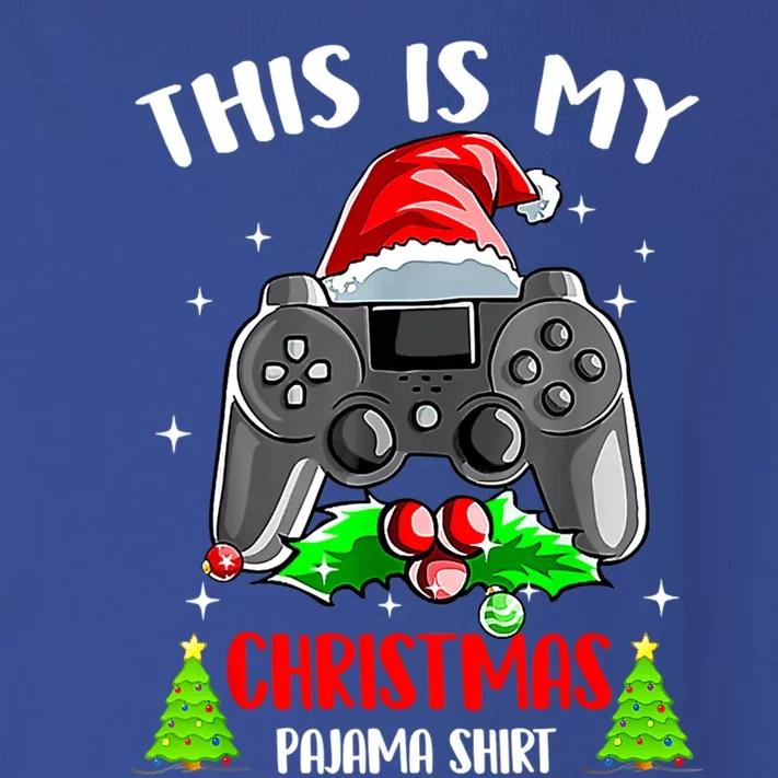 This Is My Christmas Pajama Santa Hat Gamer Video Game Gift Toddler Long Sleeve Shirt