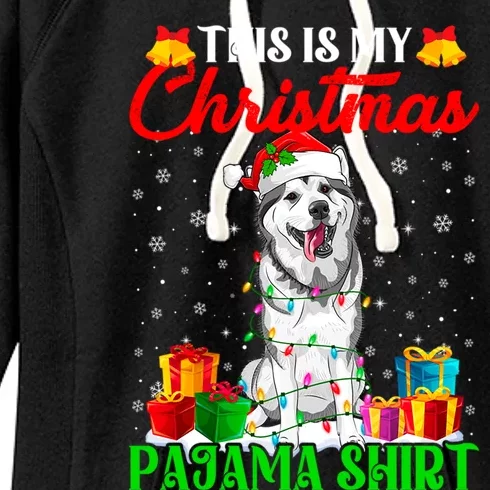 This Is My Christmas Pajama Siberian Husky Dog Xmas Great Gift Women's Fleece Hoodie