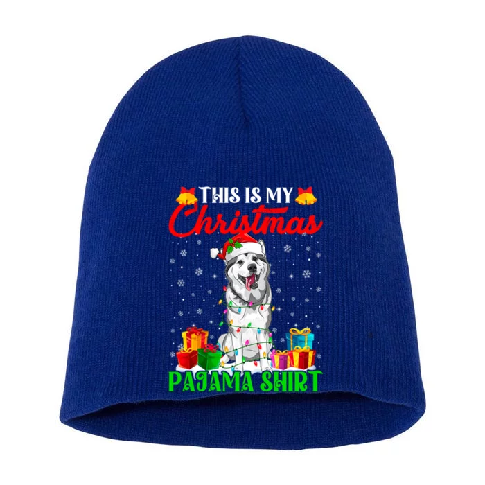 This Is My Christmas Pajama Siberian Husky Dog Xmas Great Gift Short Acrylic Beanie