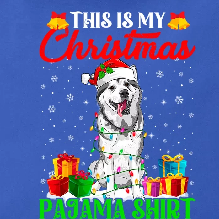 This Is My Christmas Pajama Siberian Husky Dog Xmas Great Gift Zip Tote Bag