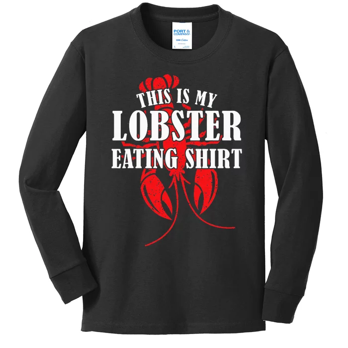 This is My Lobster Eating Lobster Kids Long Sleeve Shirt