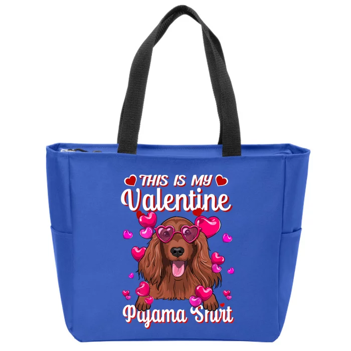 This Is My Valentine Pajama Gift Irish Water Spaniel Lovers Gift Zip Tote Bag