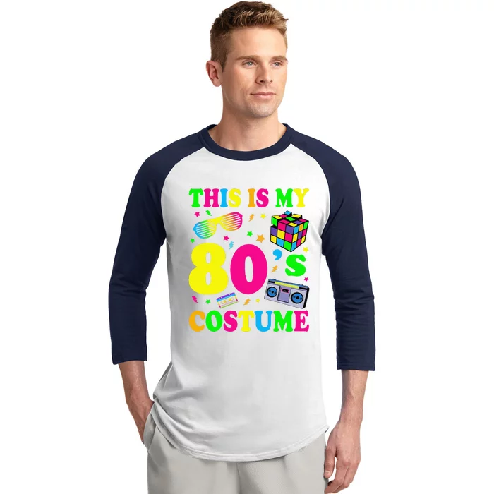 This Is My 80s Costume Fancy Dress Party Idea Halloween Baseball Sleeve Shirt