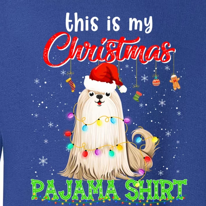 This Is My Christmas Pajama Funny Gift Shih Tzu Santa Hat Xmas Great Gift Toddler Sweatshirt