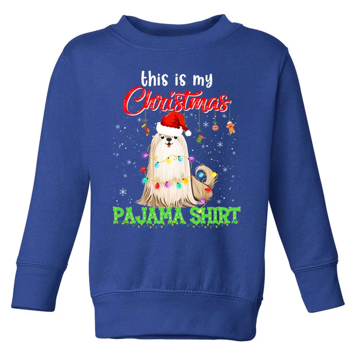 This Is My Christmas Pajama Funny Gift Shih Tzu Santa Hat Xmas Great Gift Toddler Sweatshirt