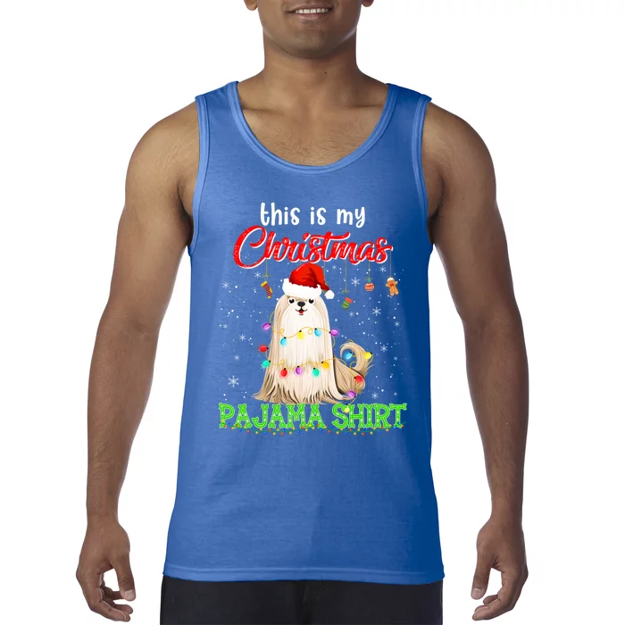 This Is My Christmas Pajama Funny Gift Shih Tzu Santa Hat Xmas Great Gift Tank Top