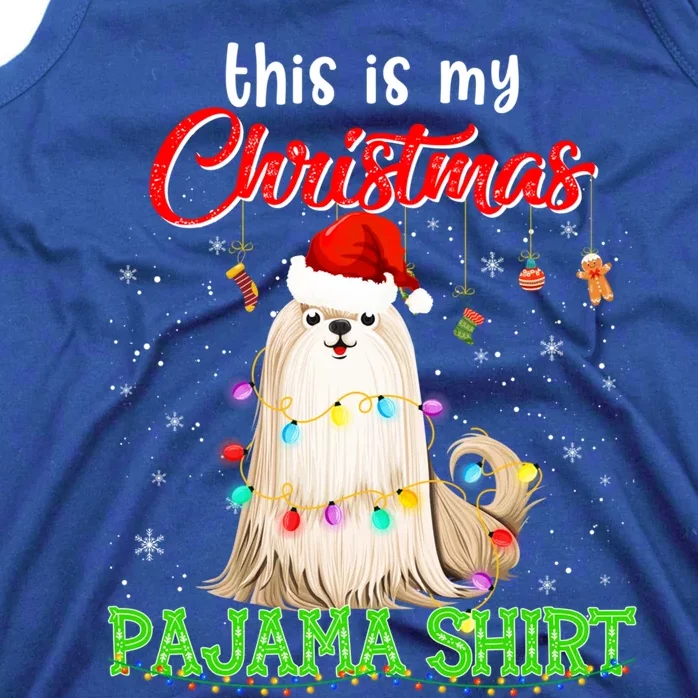 This Is My Christmas Pajama Funny Gift Shih Tzu Santa Hat Xmas Great Gift Tank Top