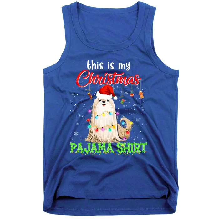 This Is My Christmas Pajama Funny Gift Shih Tzu Santa Hat Xmas Great Gift Tank Top