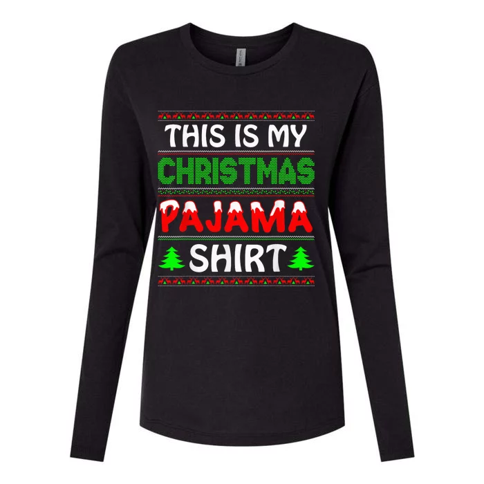 This Is My Christmas Pajamas Womens Cotton Relaxed Long Sleeve T-Shirt