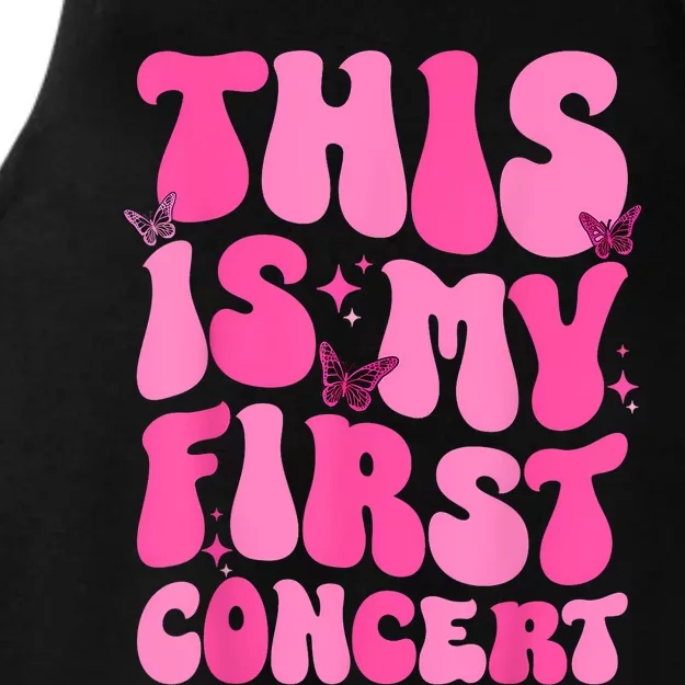 This Is My First Concert Music Event Retro Groovy Girl Ladies Tri-Blend Wicking Tank