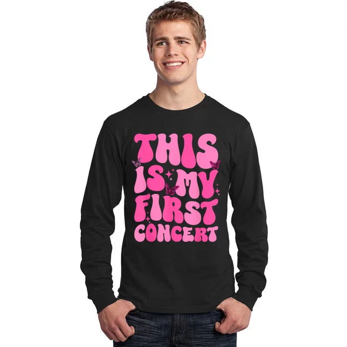 This Is My First Concert Music Event Retro Groovy Girl Tall Long Sleeve T-Shirt